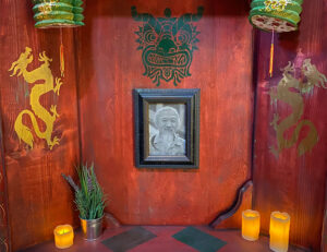 Intricate shrine puzzle inside the Mystery in Chinatown escape room