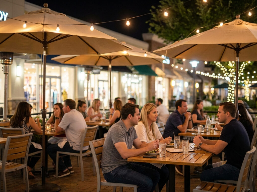 Outdoor restaurant dining at St Johns Town Center Jacksonville Florida