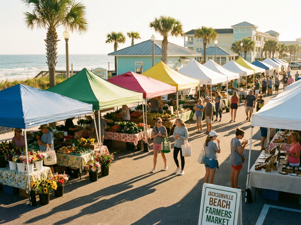 Farmers market near the beach