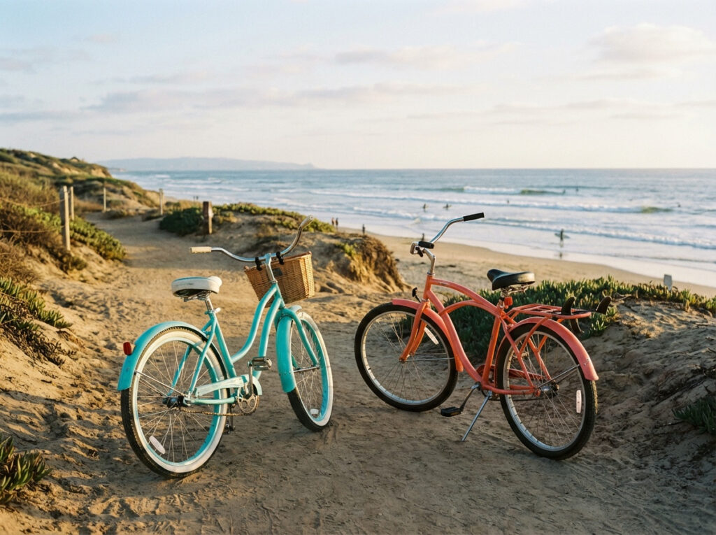 Biking the beach is a fun date idea in Jacksonville Beach