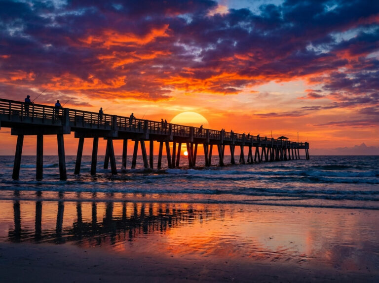 Ocean Pier at sunrise visit before escape room